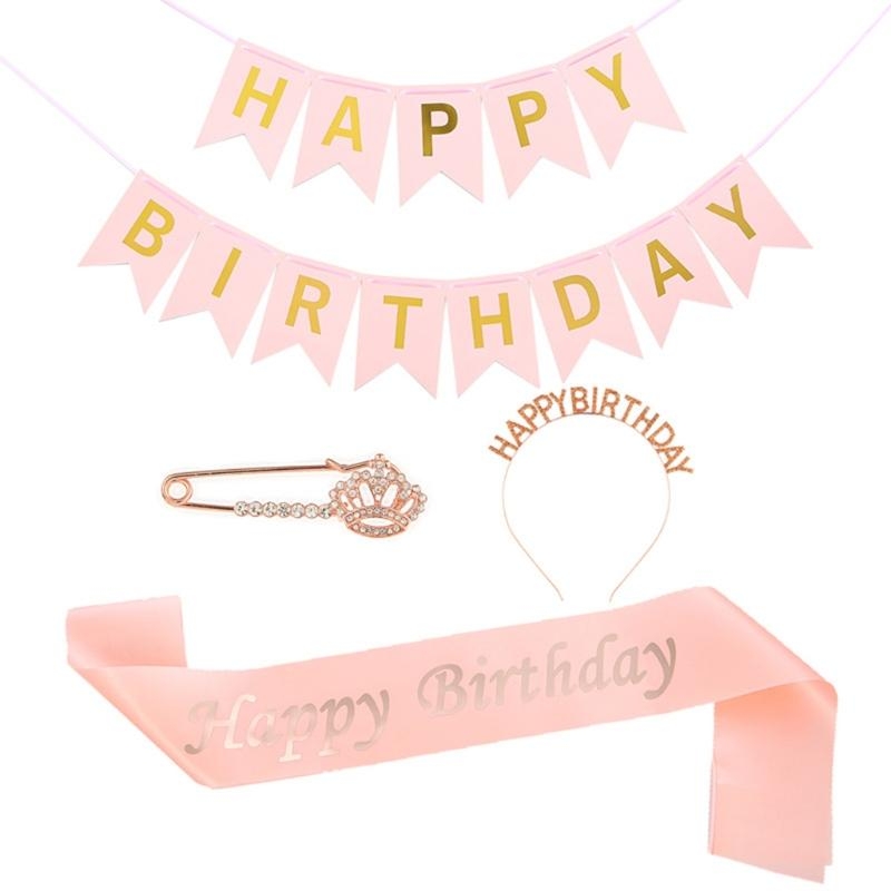 Birthday Sash Glitter - G92D 4 ピース誕生日パーティーデコレーションシャンパン誕生日セット明るいサッシグリッターゴールデン文字 Instagram 写真小道具