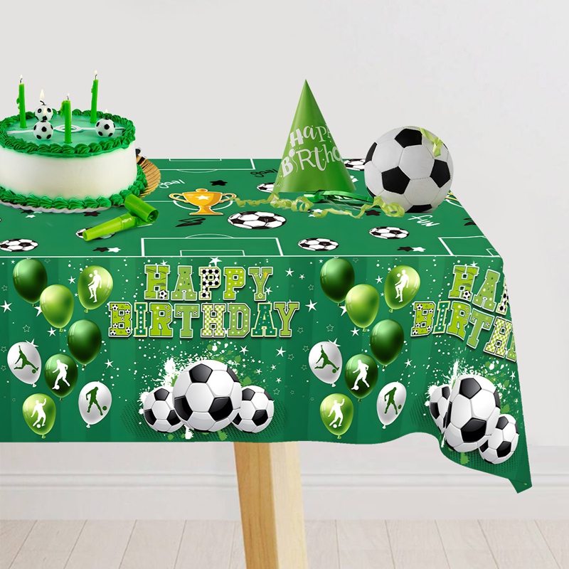 Table Cloth Disposable - サッカーテーマ使い捨てテーブルクロスサッカースポーツ誕生日パーティー用品サッカーファン誕生日パーティーデコレーション