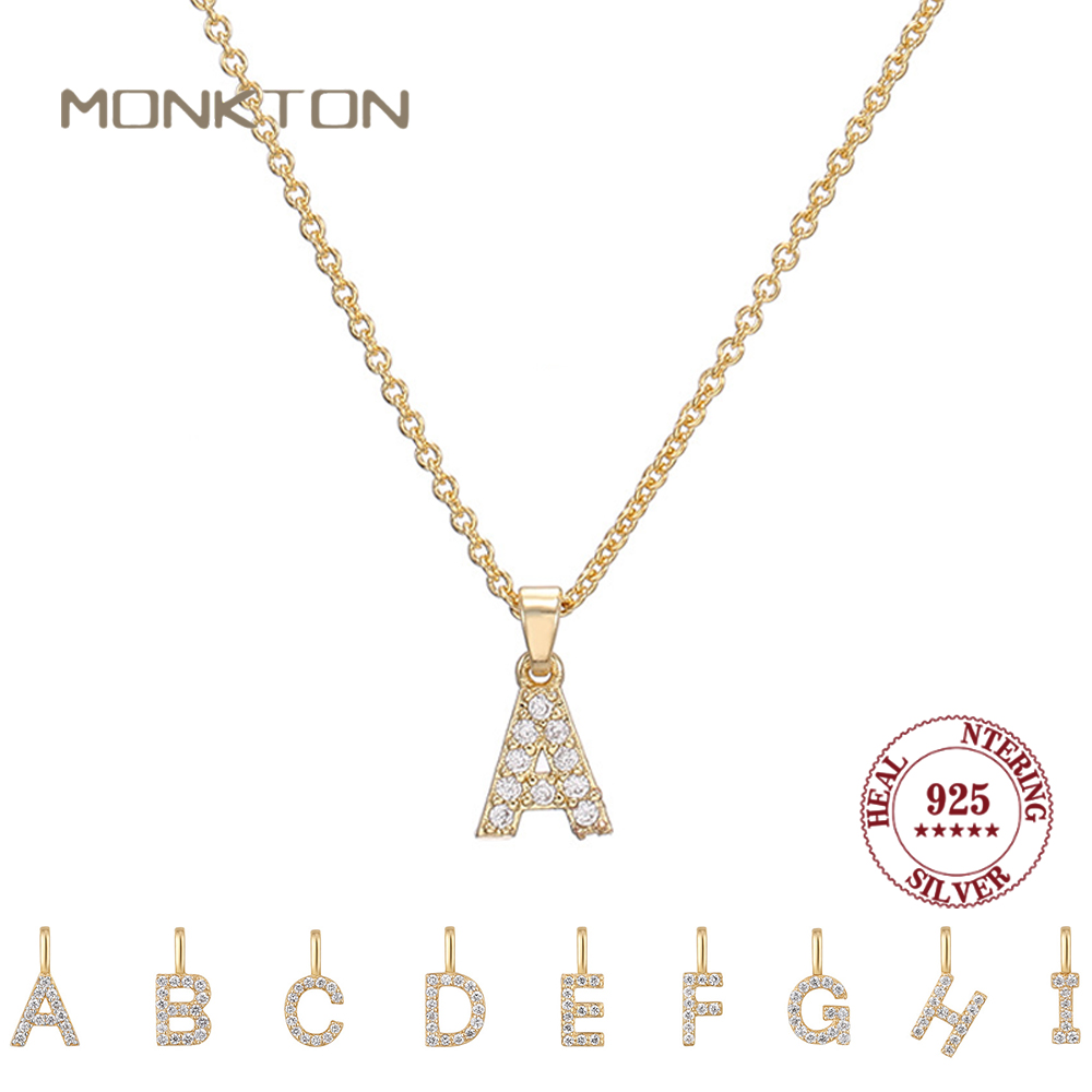 Event Z - モンクトン S925 スターリングシルバー文字 A-Z ペンダントネックレス 女性用