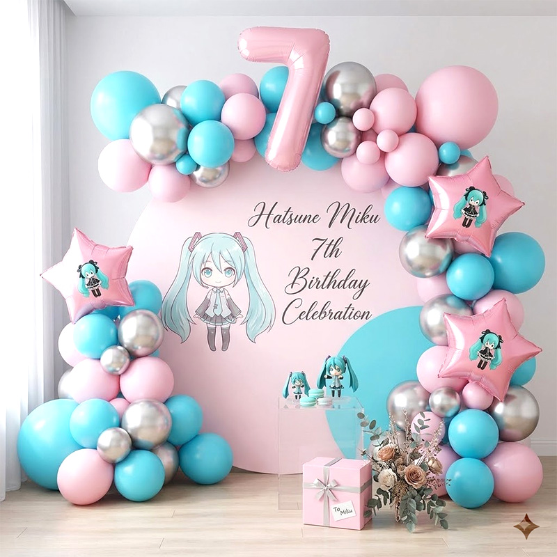 初音ミクバーチャルシンガー バルーンアーチガーランドキット、 - Balloon Arch Kit のレビューと価格