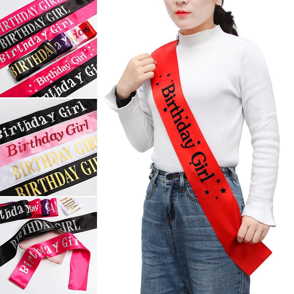 女の子のためのきらびやかなサテンベルト,誕生日パーティーの装 - Birthday Sash Glitter のレビューと価格